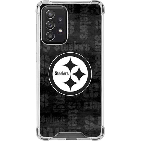 NFL Pittsburgh Steelers Black & White Galaxy A52 5G Clear Case